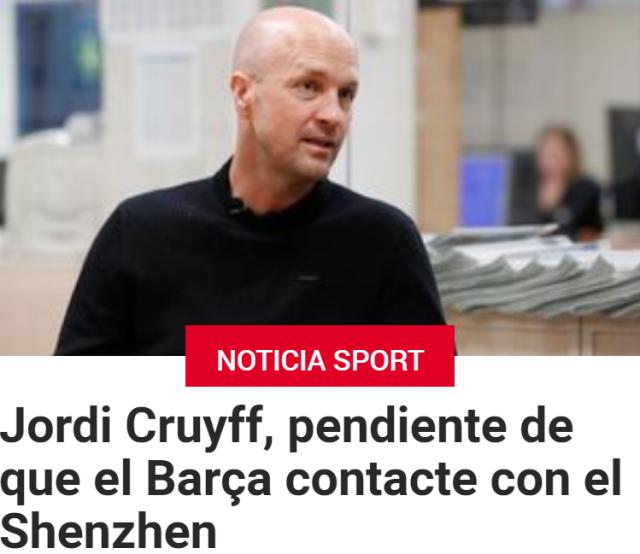 kaiyun-西媒：小克鲁伊夫提友好解约 希望离开深足回巴萨